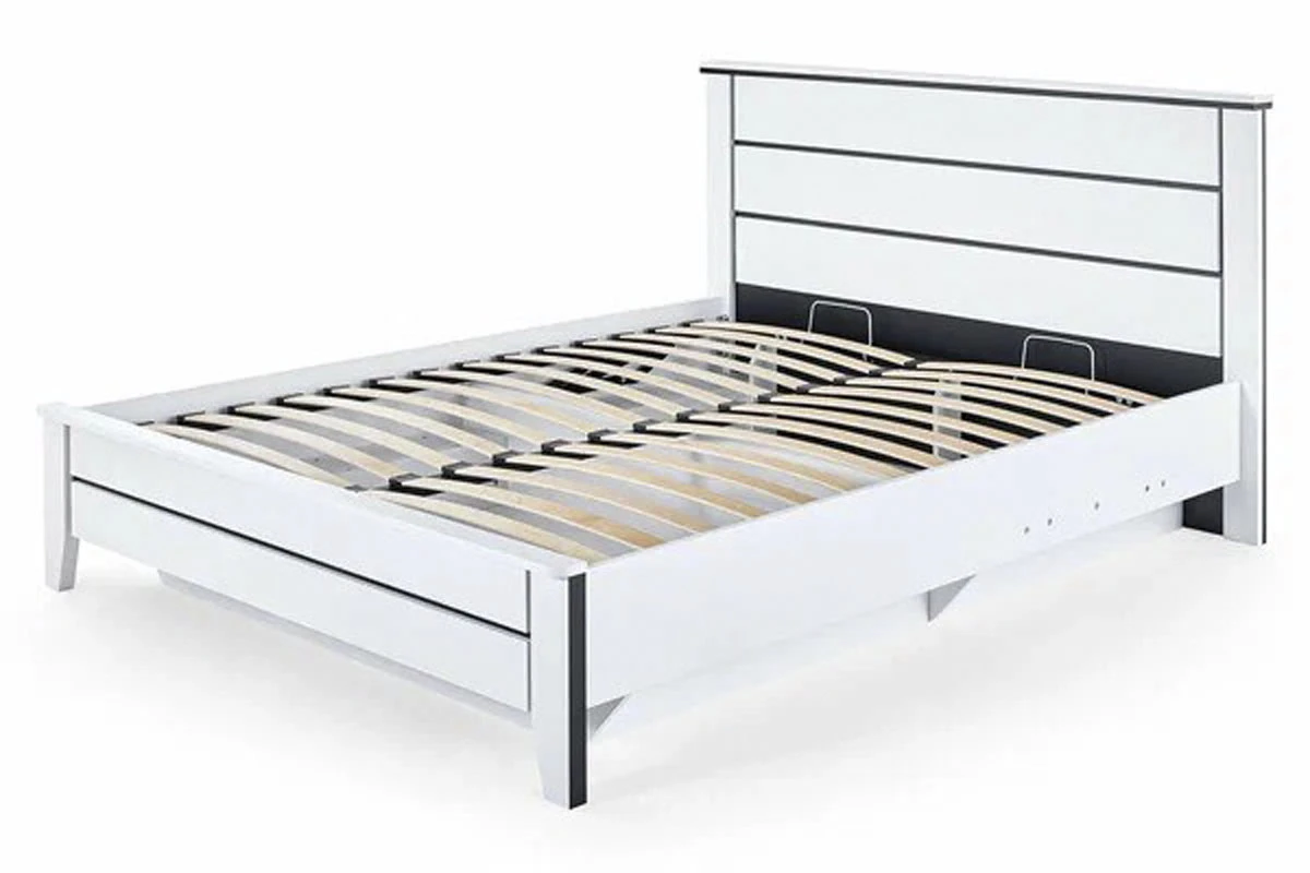 Кровать Scandica Wilma 33 с ПМ 140х200 (Белый гладкий/Чёрный гладкий) - купить в Озерце