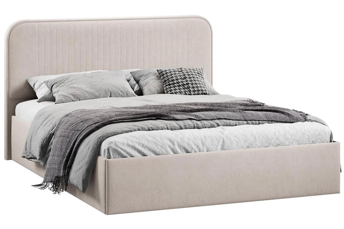 Кровать Тиффани Тип 1 с ПМ и заглушиной 160х200 (Велюр/Мокко светлый) - купить в Озерце