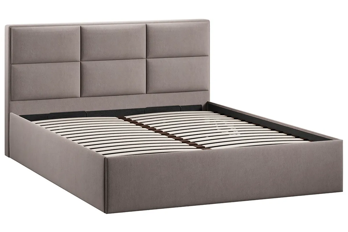 Кровать Стелла Тип 1 с ПМ и заглушиной 160х200 (Велюр/Мокко темный) - купить в Озерце