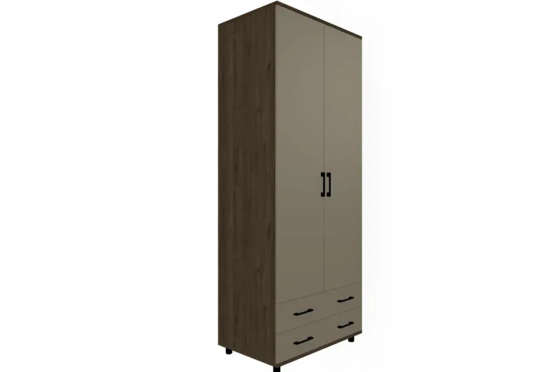 Шкаф для одежды и белья ШК-5005-ГТ-ЛМ (Гикори Джексон Темный/Латте Матовый) в мебель-центре Озерцо