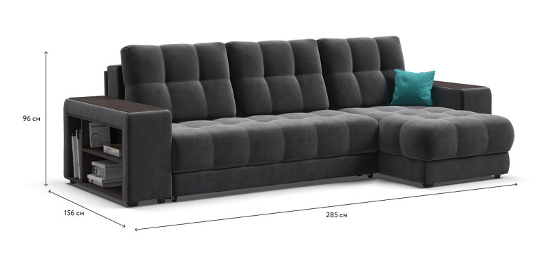 Угловой диван BOSS 3.0 XL велюр Monolit серый — купить в Озерце