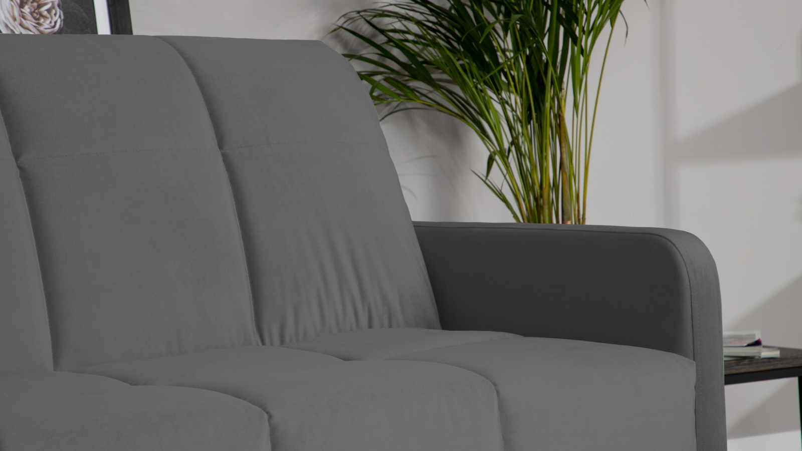 Диван - кровать Domo Pro с узкими подлокотниками, стежка квадрат, ткань Sky Velvet 16 160x216 — купить в Озерце
