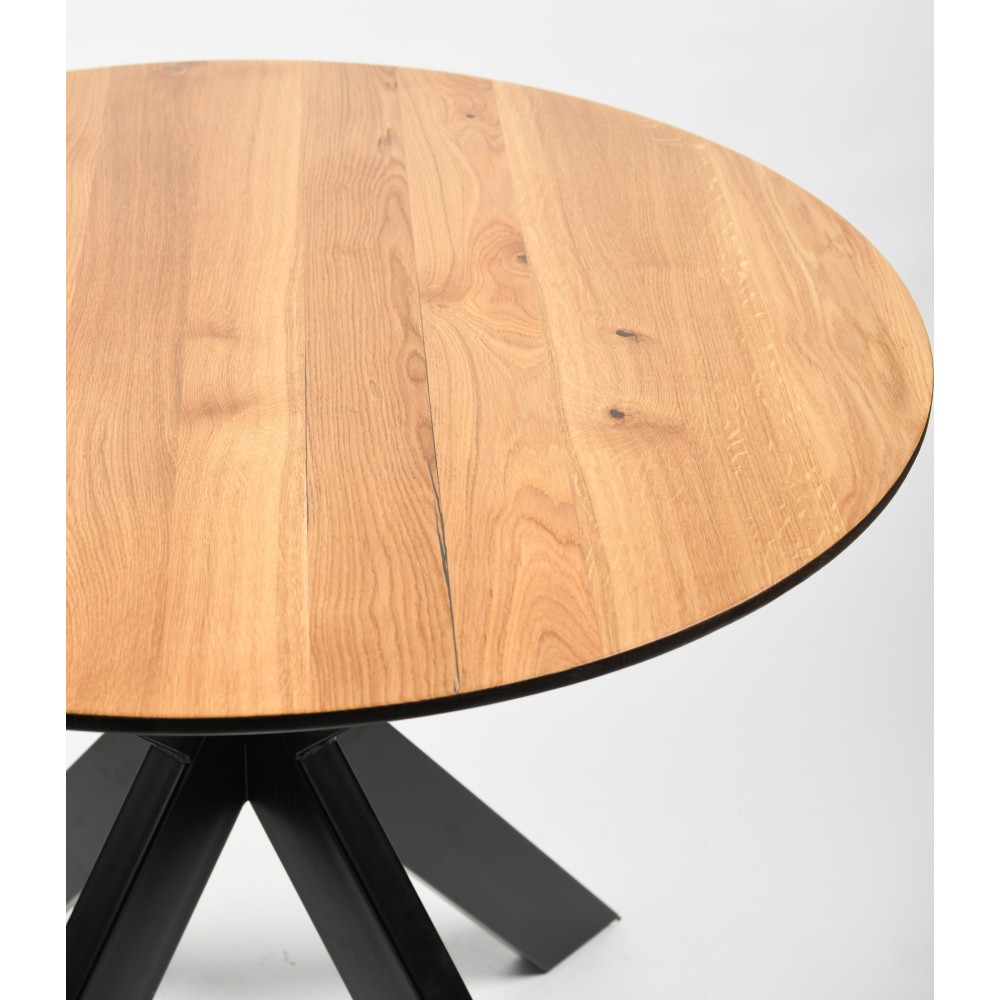 Стол ОКА круглый 1000 натуральный дуб + КСЕ-80 черный - купить в Озерце