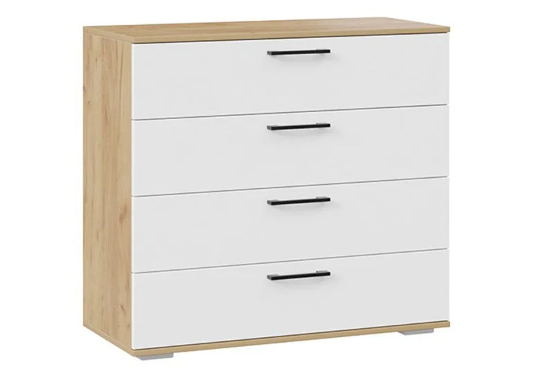 Комод Нео (Дуб крафт золотой/Белый) — Мебель-центр Озерцо