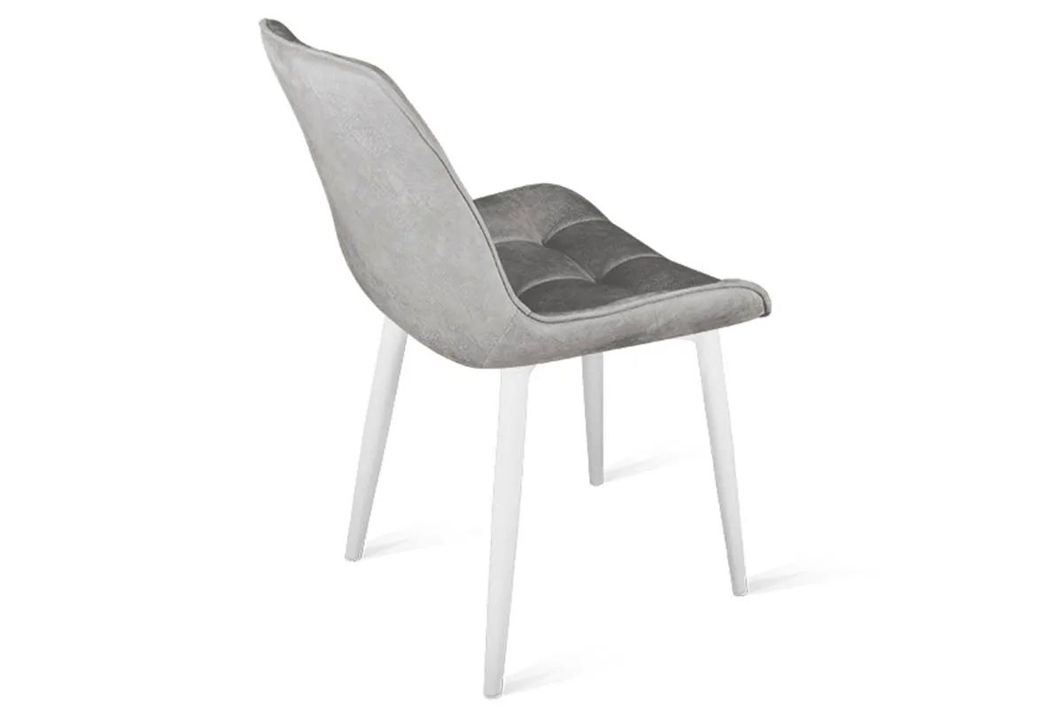 Стул Boston (Белый Муар/Велюр V004 Светло-серый) - купить в Озерце