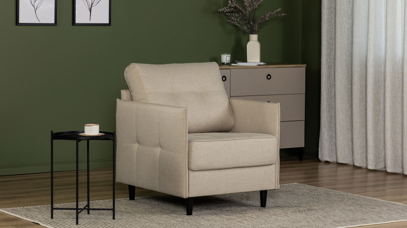 Кресло Amani Pro, Тк. Lidot beige (подлокотник: 5 см) 73.5x89 — купить в Озерце