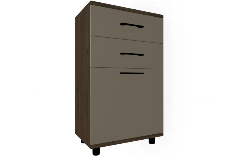 Тумба ТБ-5008-ГТ-ЛМ (Гикори Джексон Темный/Латте Матовый) — Мебель-центр Озерцо