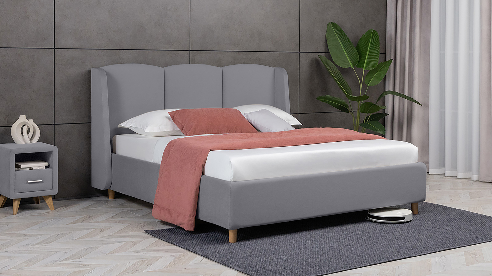 Кровать Milora Nova, Тк. Sky Velvet 08 200x200 - купить в Озерце