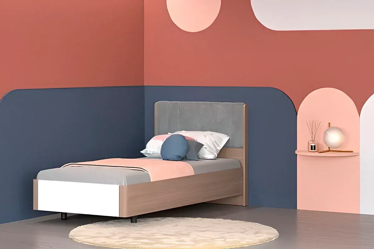 Кровать КР-5015-АС-БГ 90х190 (Ясень Асахи/Белый Бриллиант Глянцевый) - купить в Озерце