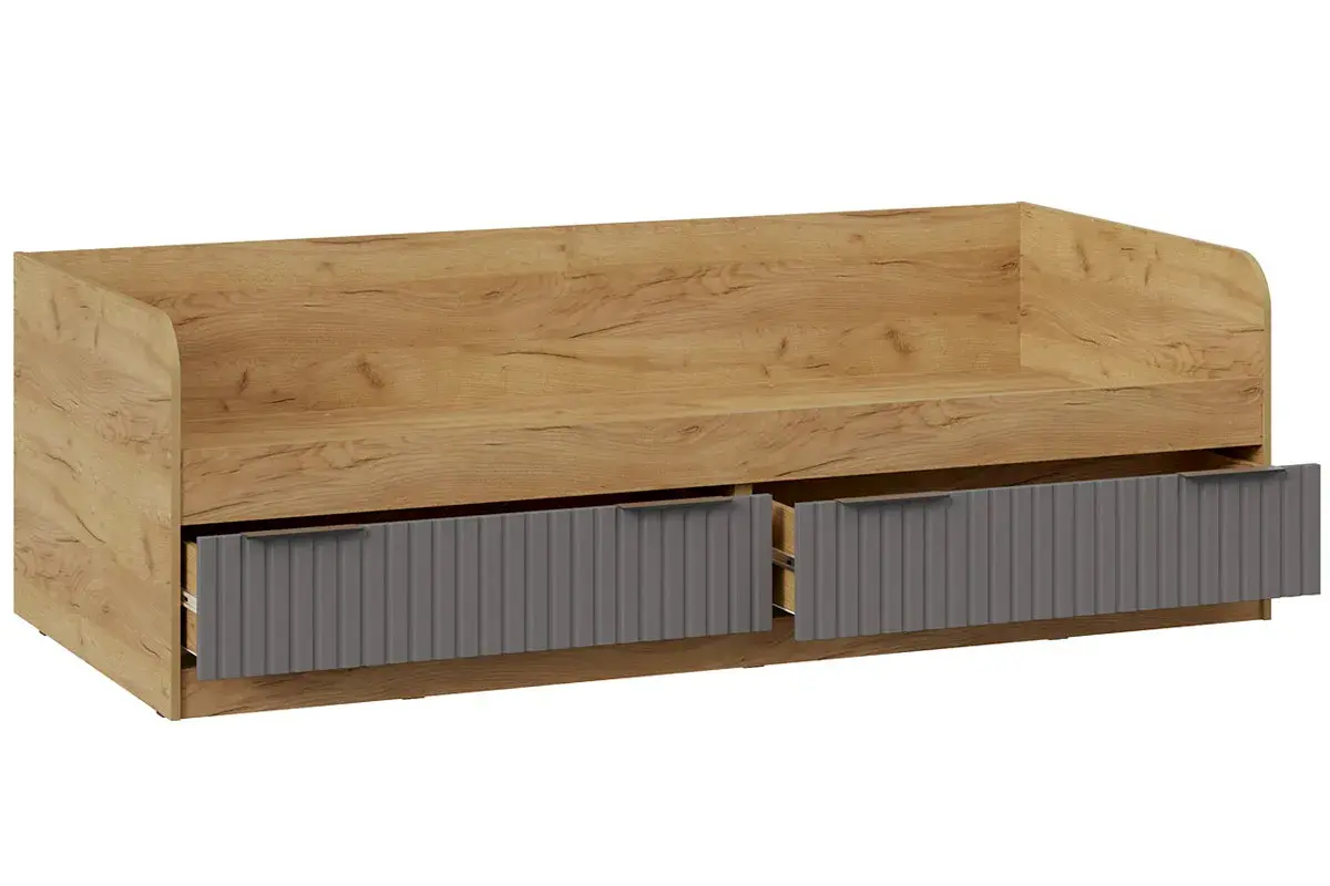 Кровать комбинированная Хилтон 90х200 Тип 1 (Дуб Крафт золотой/Графит матовый) - купить в Озерце