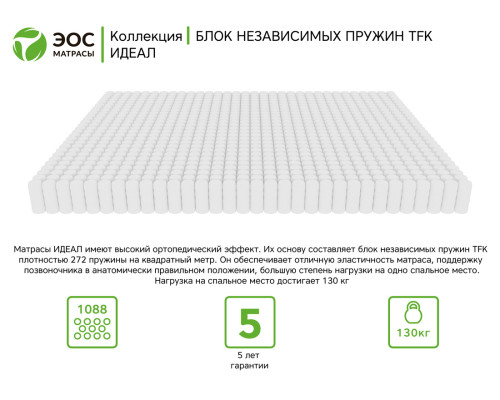 Матрас ортопедический ЭОС Идеал Тип 6a 160х200 - купить в Озерце