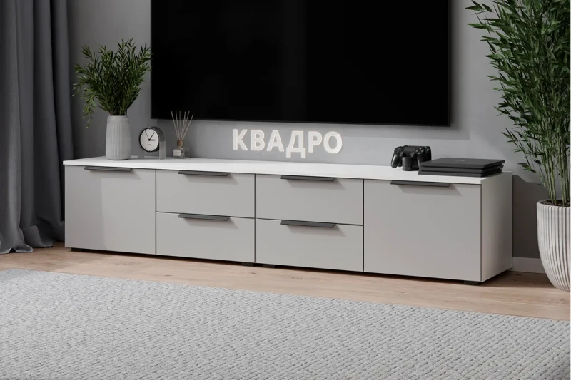 Тумба ТВ Квадро №14 (Белый / Мартини) — Мебель-центр Озерцо