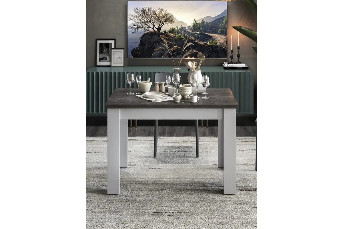 Стол раздвижной Промо тип 4 (Белый/Ателье темный) - купить в Озерце