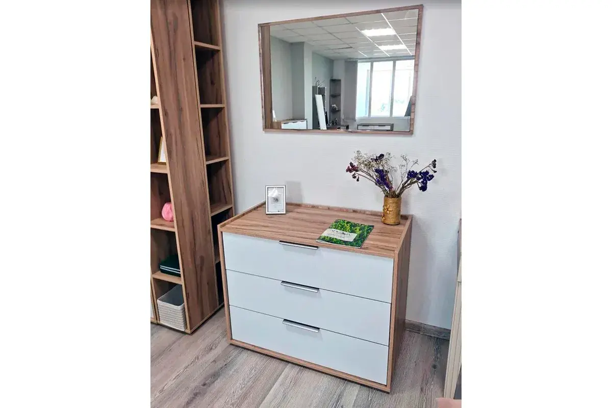 Комод Николь мод.3 (Белый/Дуб Альпийский) — Мебель-центр Озерцо