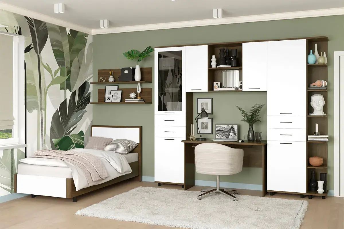 Шкаф многоцелевой ШК-5045-ГТ-БГ (Гикори Джексон Темный/Белый Бриллиант Глянцевый) в мебель-центре Озерцо