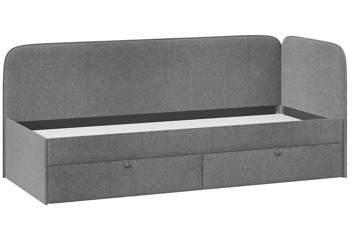 Кровать Молли с мягкой обивкой Тип 1 90х200 (Микровелюр/Scandi Graphite 22) - купить в Озерце