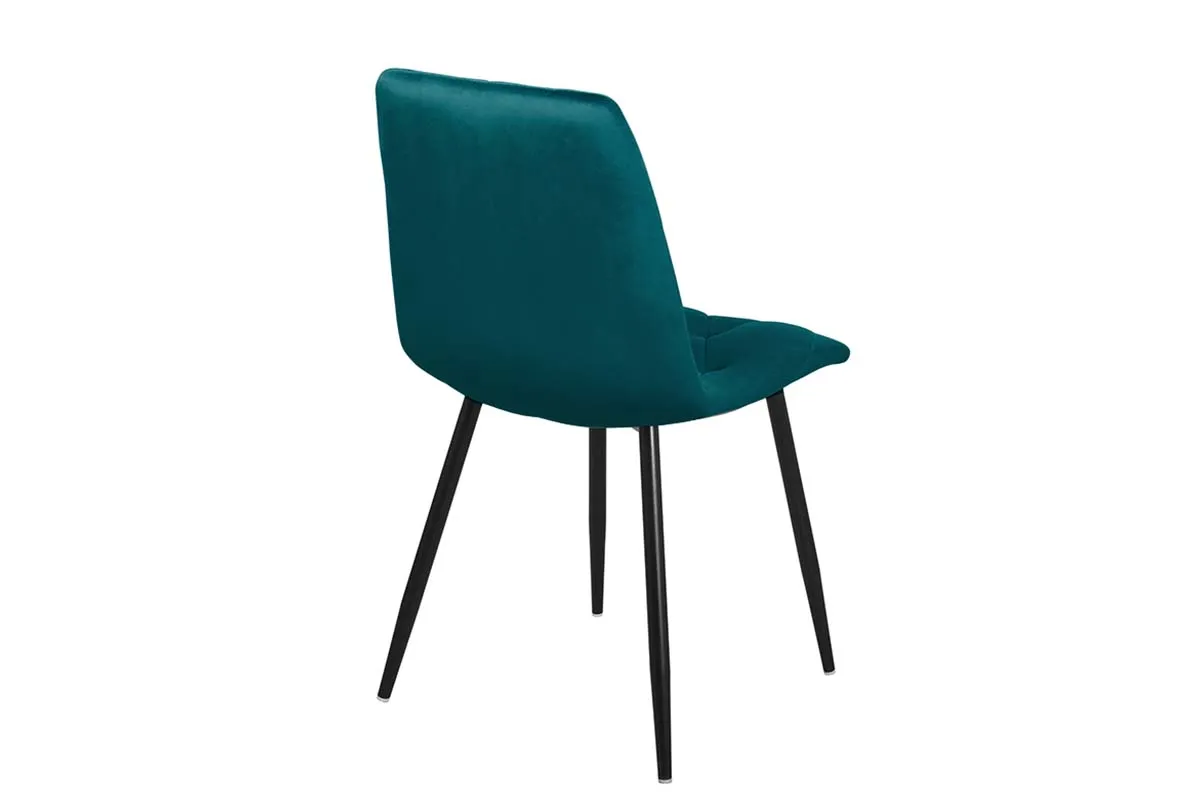 Стул Регги каркас Муар черный, велюр (Velluto 36 бирюзовый) СРП-066 - купить в Озерце