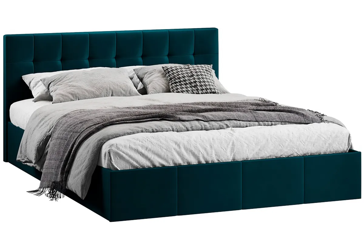 Кровать Эмма с ПМ и заглушиной 160х200 (Велюр/Confetti Izumrud) - купить в Озерце