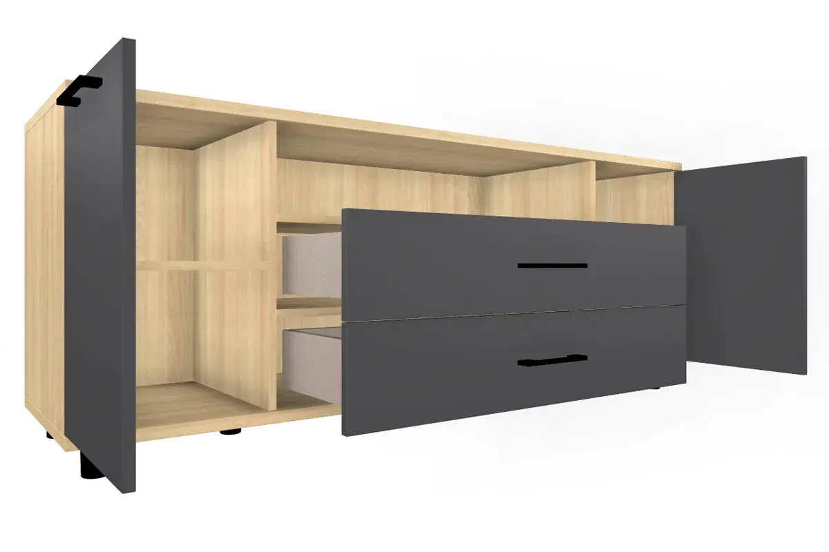 Тумба ТБ-5021-АС-АМ (Ясень Асахи/Антрацит Матовый) — Мебель-центр Озерцо