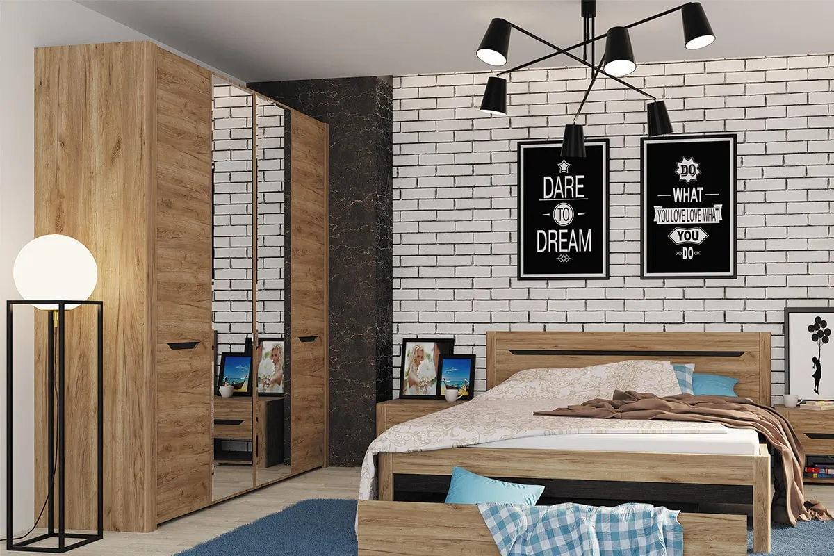 Шкаф для одежды Афина А11а Дуб Крафт/Венге в мебель-центре Озерцо