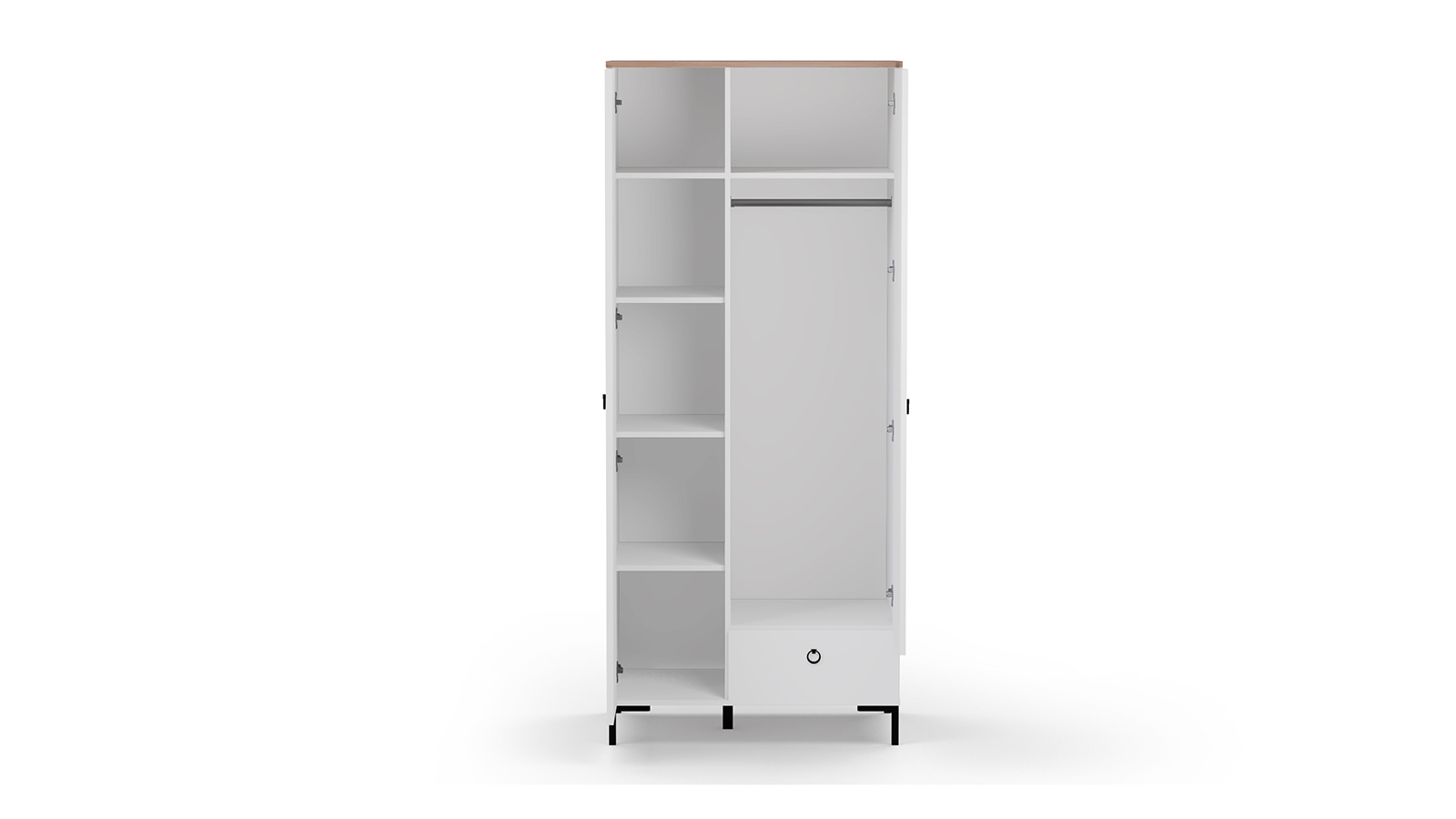 Шкаф двухдверный Zima, цвет Гикори кингстон + Белый 85 — купить в Озерце