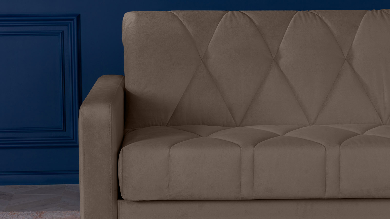 Диван - кровать Domo Pro стежка ромб, ткань Sky Velvet 02 180x216 — в мебель-центре Озерцо