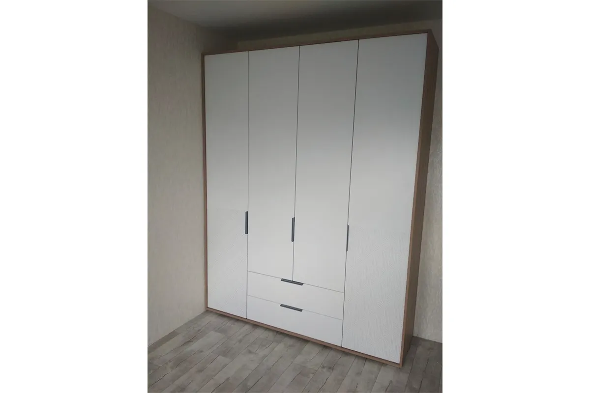 Шкаф четырехдверный Николь Мод.8 (Белый/Дуб Альпийский) в мебель-центре Озерцо