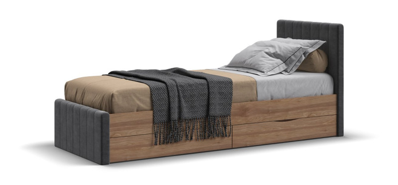 Кровать ЛОФТ Мини Орех Селект, MONOLIT Серый - купить в Озерце