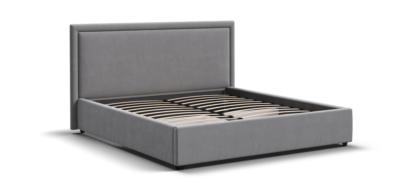 Фрея Кровать+ПМ 160*200 Велюр Монолит сталь - купить в Озерце
