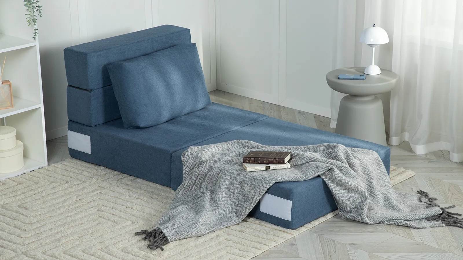 Кресло -матрас Folly ткань Prime Blue 80x80 — купить в Озерце
