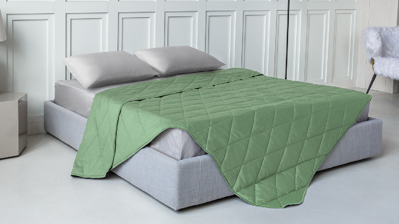 Покрывало хлопковое Askona Cotton Sateen, цвет Розмарин 220x240 в мебель-центре Озерцо