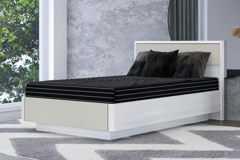 Кровать КР-4002-СЯ-КМ 140х200 (Снежный Ясень / Кашемир Матовый) - купить в Озерце