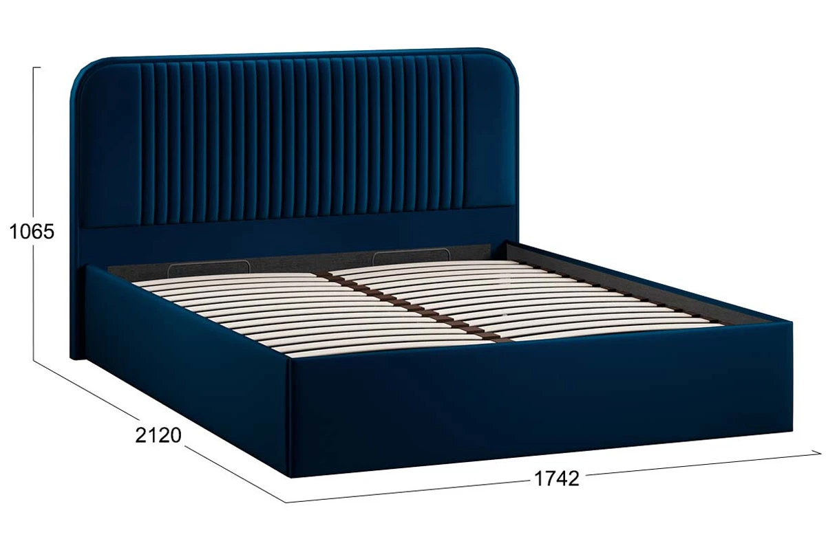 Кровать Тиффани c подъемным механизмом 160х200 Тип 1 (Велюр/Confetti Blue) - купить в Озерце