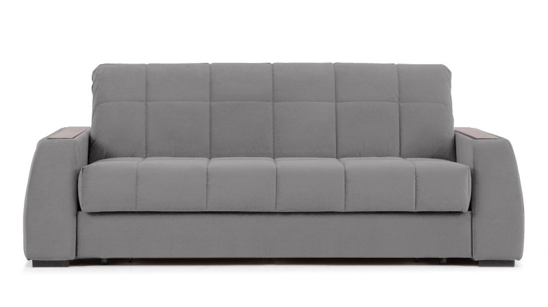 Диван - кровать Domo Pro с полками цвета ясень, стежка квадрат, ткань Sky Velvet 08 140x216 — в мебель-центре Озерцо