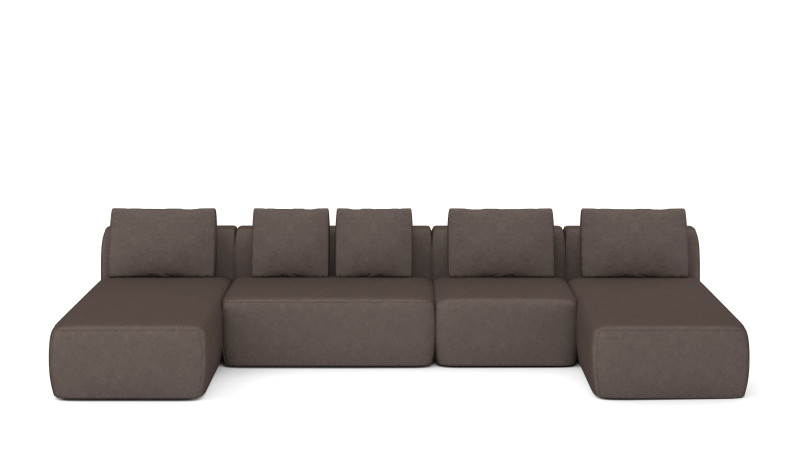 Диван модульный Molto, 4 секционный, 170+125+85+170+85+125+85+85, ткань Galaktika cacao 57 — купить в Озерце