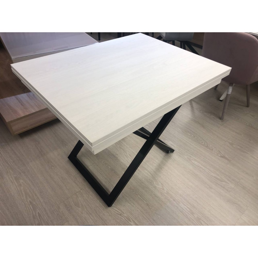 Стол-трансформер CROSS дуб анкор светлый/черная опора - купить в Озерце