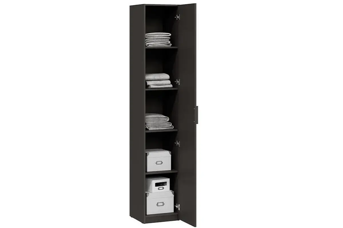 Шкаф для белья Стелла Исп.2 (Серый Вулкан/Фон серый) в мебель-центре Озерцо