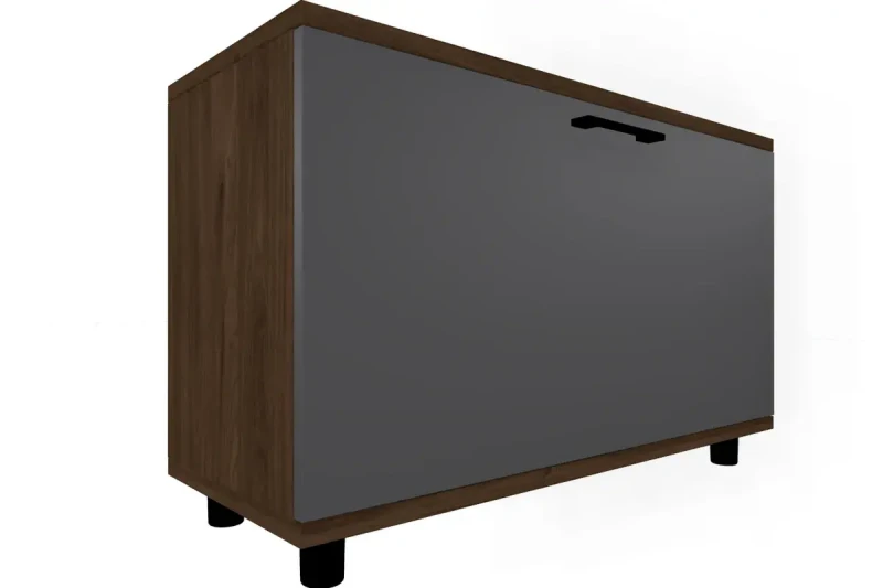 Тумба ТБ-5041-ГТ-АМ (Гикори Джексон Темный/Антрацит Матовый) — Мебель-центр Озерцо