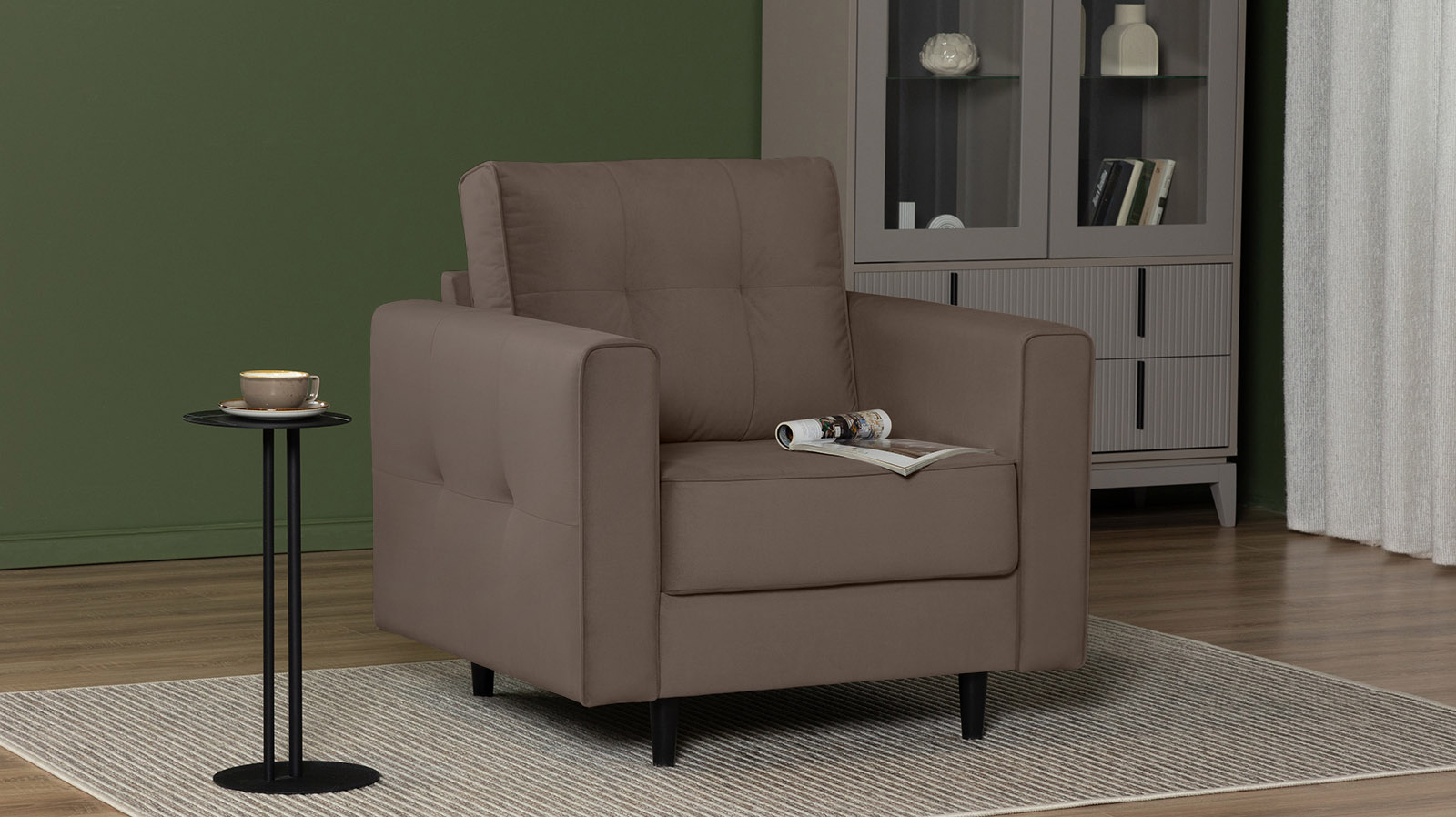 Кресло Amani Pro, Тк. Sky Velvet 02 (подлокотник: 15 см) 89x93.5 — купить в Озерце