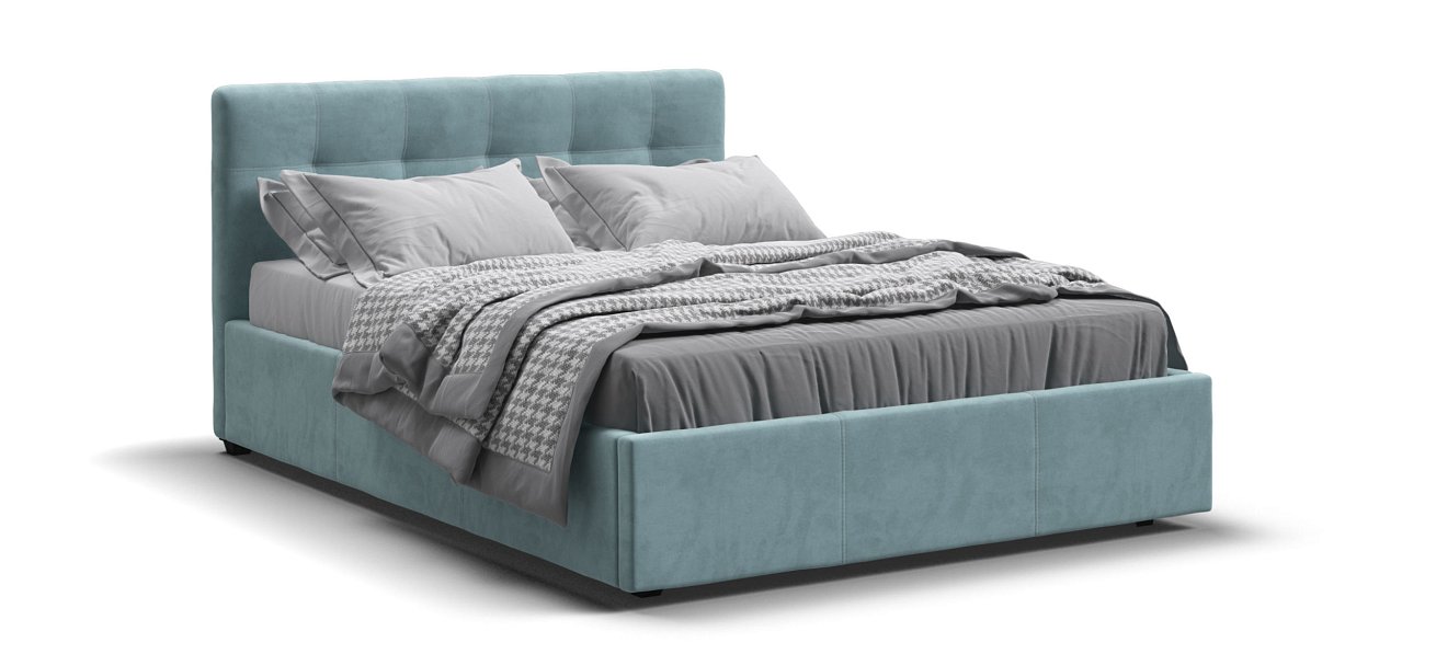 Кровать Белла 140*200 с ПМ велюр Monolit аква - купить в Озерце