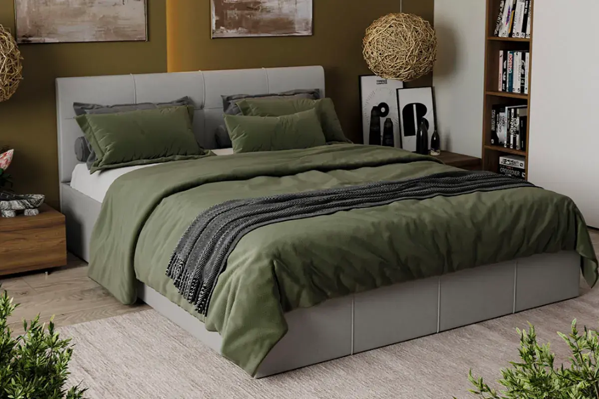 Кровать Лора с ПМ 160х200 (Велюр/Confetti Silver) - купить в Озерце