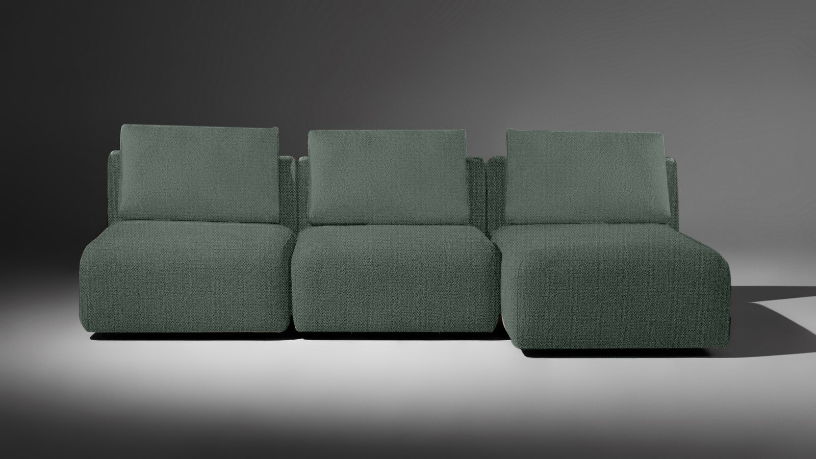 Диван модульный 3-секционный Molto 85+85+125 ткань Forte 07 147x259 — купить в Озерце