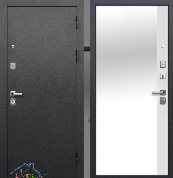 Гарда 9 Зеркало Эмалит Белый Антик серебро - Эмалит белый