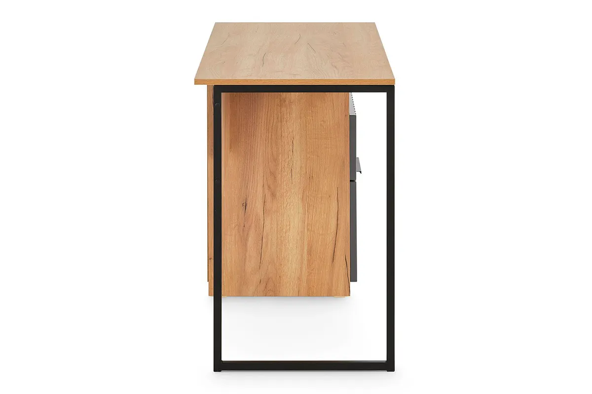 Стол письменный Хилтон Тип 1 (Дуб Крафт золотой/Графит матовый) — Мебель-центр Озерцо