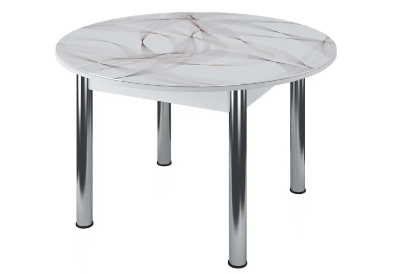 Стол обеденный Бостон круглый на опоре брифинг (рис. Фэнтэзи) - купить в Озерце