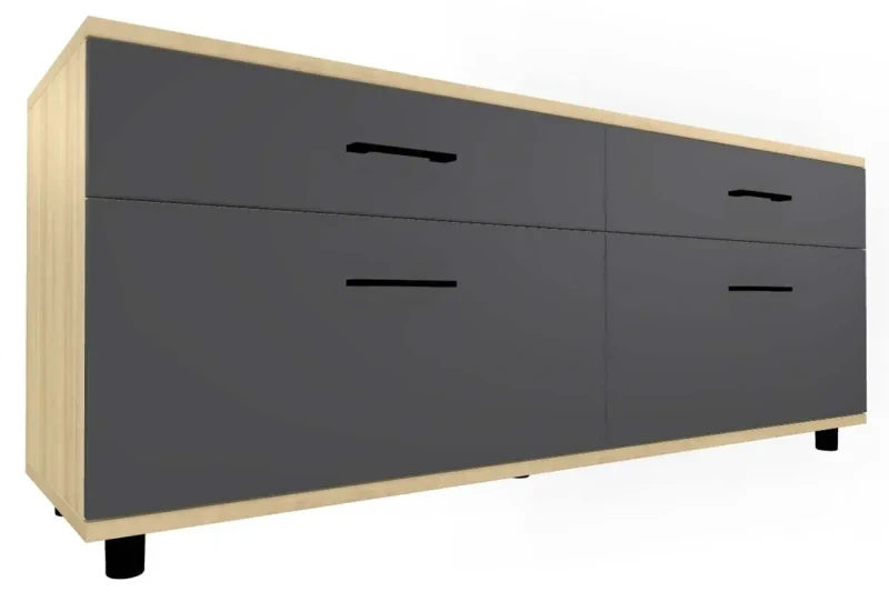 Тумба ТБ-5029-АС-АМ (Ясень Асахи/Антрацит матовый) — Мебель-центр Озерцо