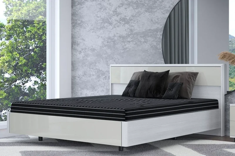 Кровать КР-5004-СЯ-КГ 180х200 (Снежный Ясень/Кашемир Глянцевый) - купить в Озерце