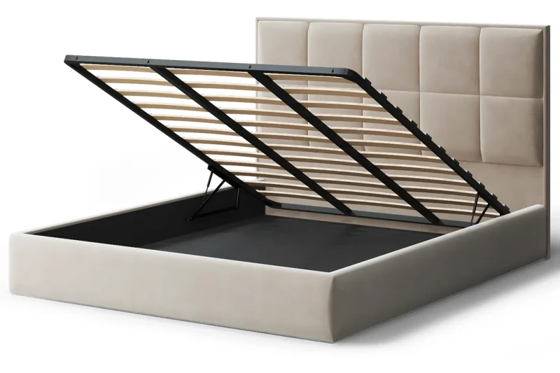 Кровать без опоры Велла с подъемым мех-ом 140х200 (Бренди лайт 03 / Крем) - купить в Озерце