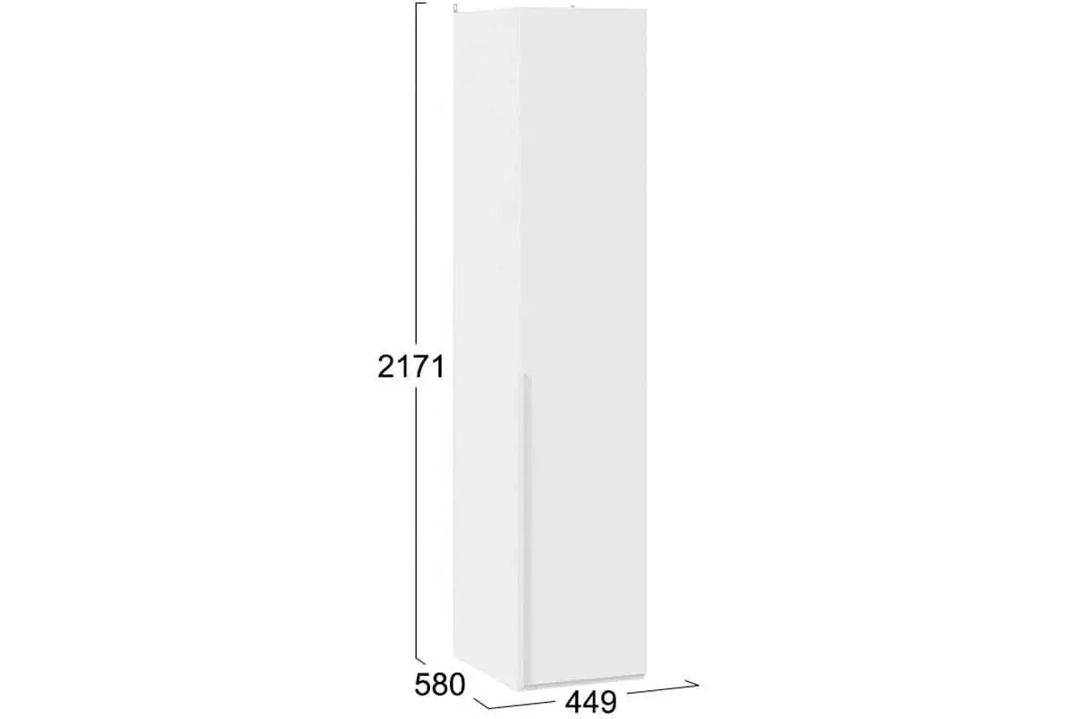 Шкаф для белья с 1 глухой дверью Порто СМ-393.07.001 (Белый жемчуг/Белый софт) в мебель-центре Озерцо