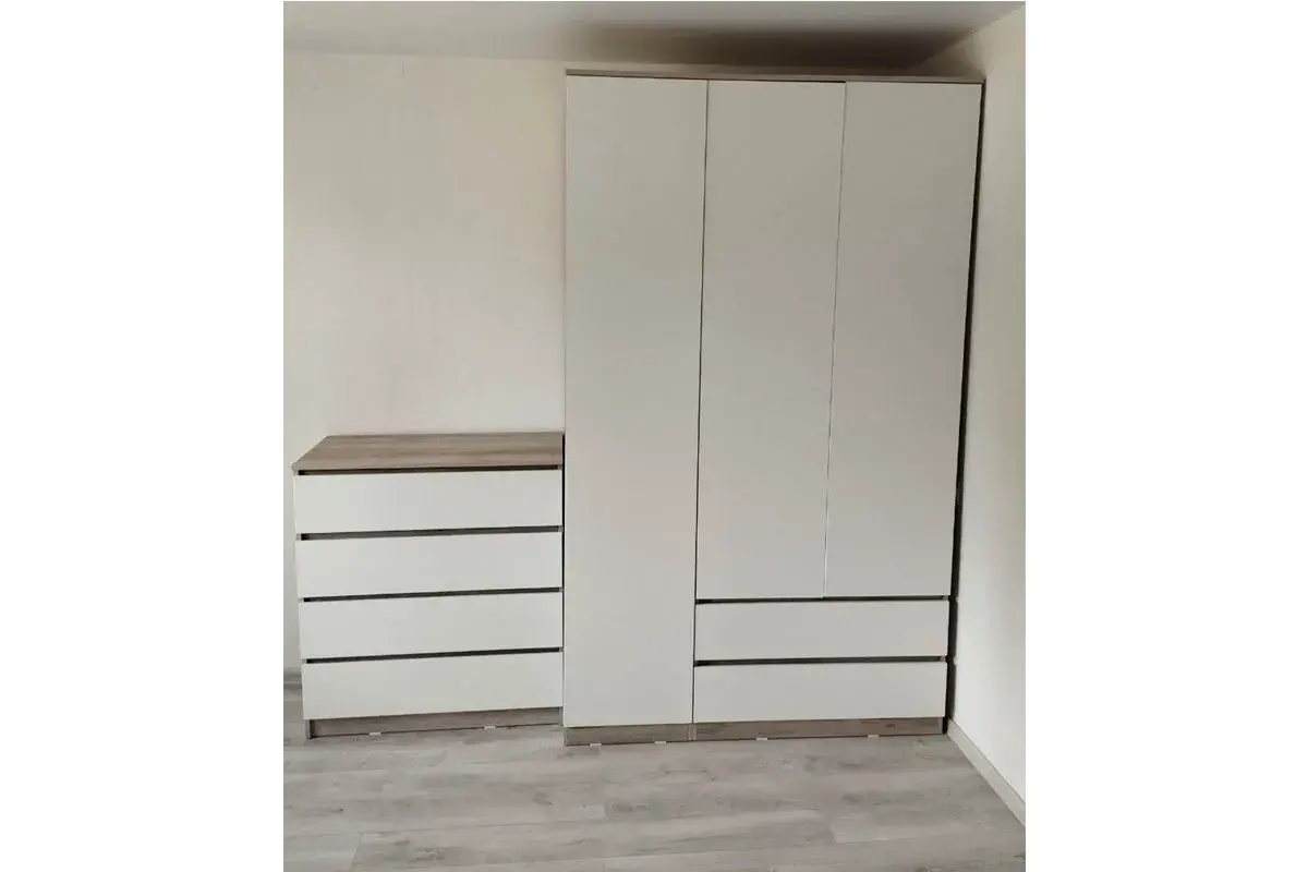 Комод Лори (Дуб Серый/Белый) — Мебель-центр Озерцо